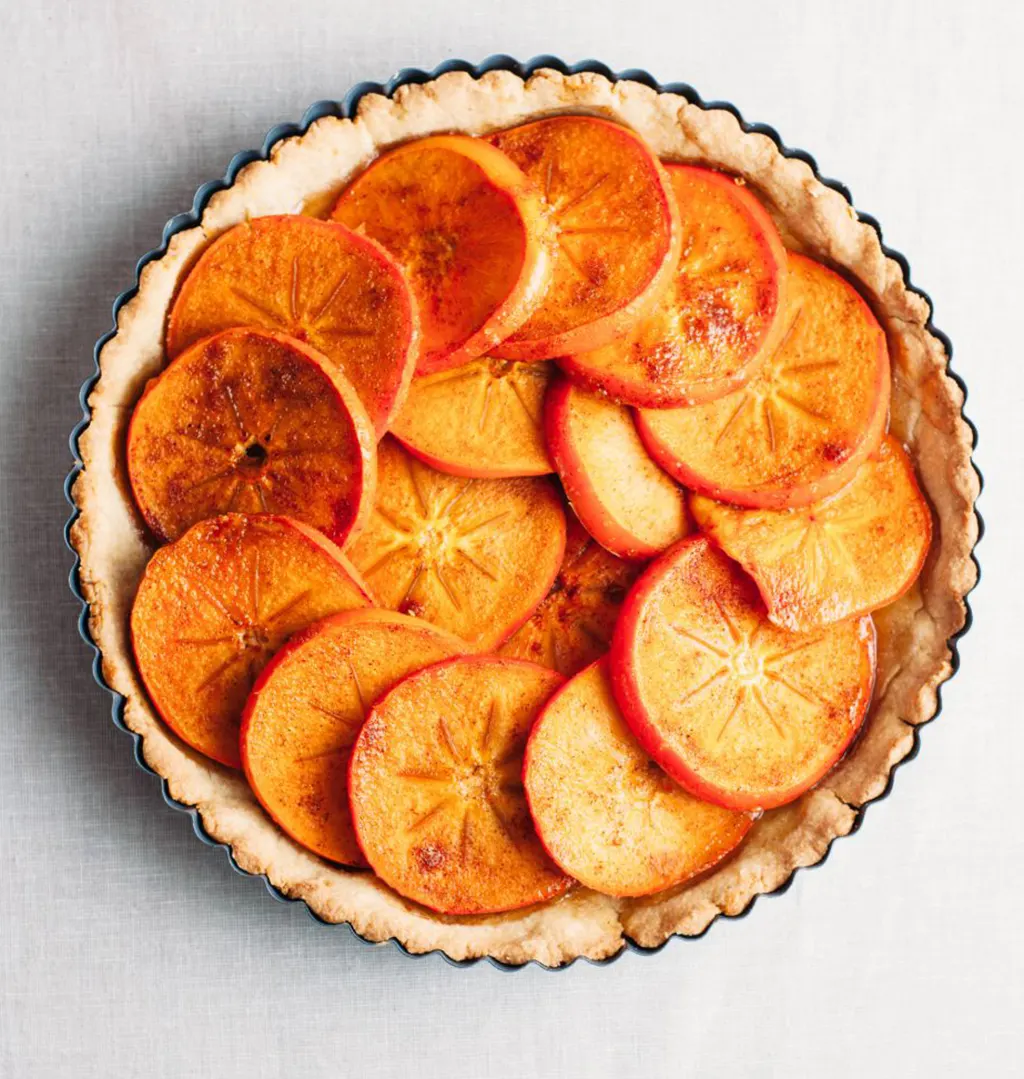 Persimmon Tart with Tender Cornmeal Crust - Tastemaker Blog