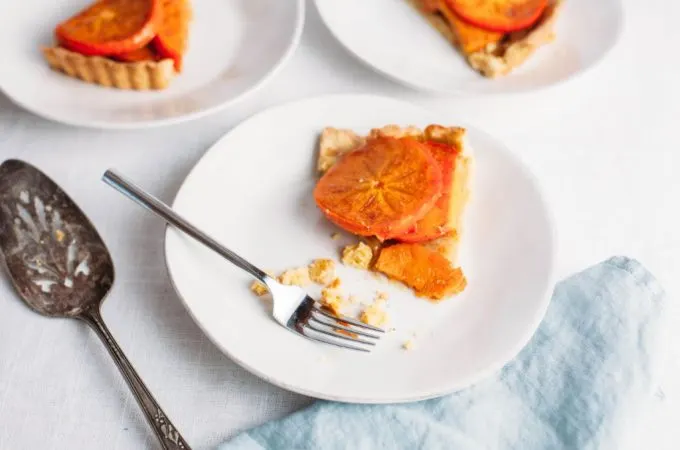 Persimmon Tart with Tender Cornmeal Crust - Tastemaker Blog