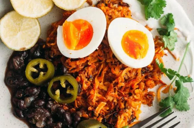 Sweet Potato Hashbrowns With Anything You Have On Hand - Tastemaker Blog