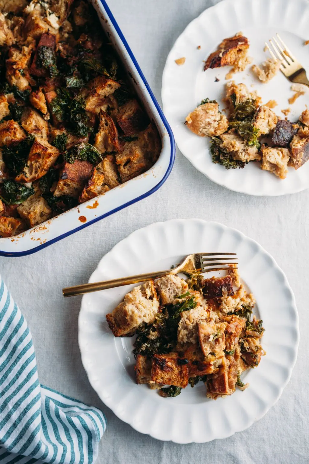 Savory Bread Pudding with Caramelized Onions and Kale - Tastemaker Blog