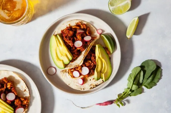 Chicken Tacos with Guajillo Sauce - Tastemaker Blog